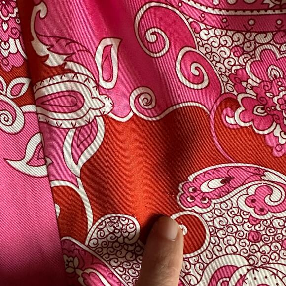 J. CREW Relaxed Pant Vintage Paisley Pink Rust Women’s size 4 - Picture 11 of 11